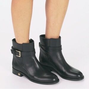 Tory Burch Black Leather Ankle Booties
